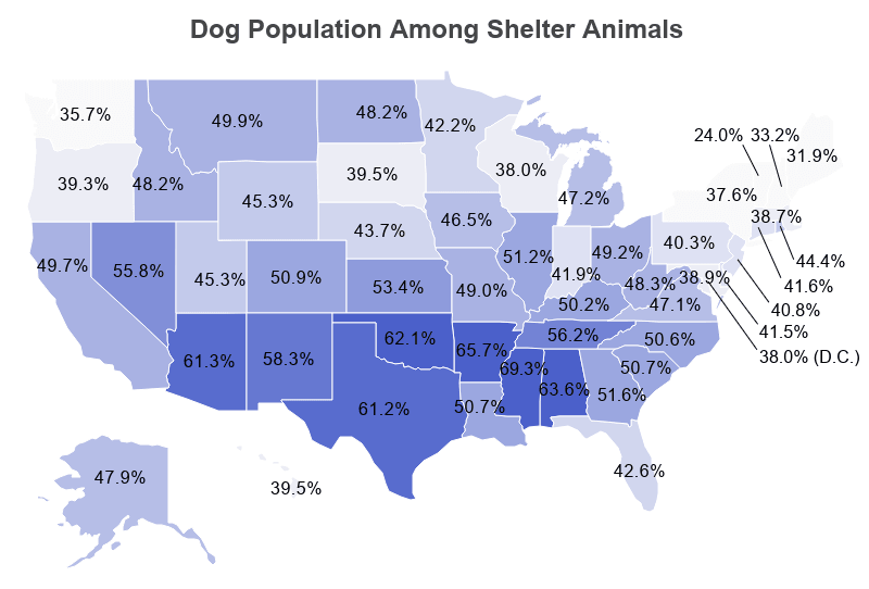 National Map: Dog Population Among Shelter Animals