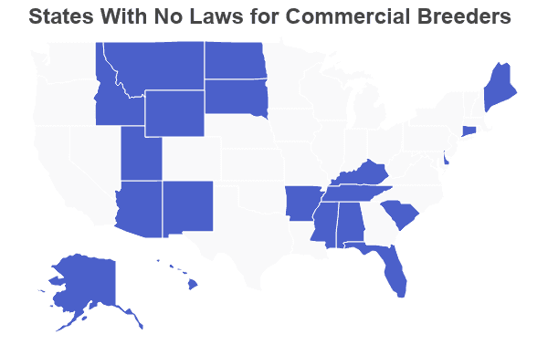 which state has most puppy mills