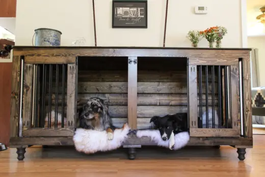 double wooden dog crates