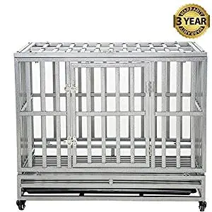 LUCKUP Heavy Duty Dog Cage Strong Metal Kennel and Crate for Medium and Large Dogs LUCKUP Heavy Duty Dog Cage Strong Metal Kennel and Crate for Medium and Large Dogs