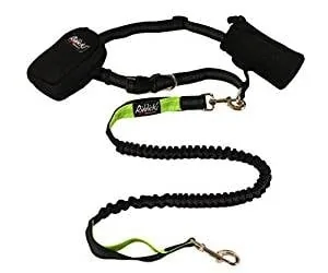 Cngstar Hands Free Dog Leash for Running Walking Jogging Training Hiking Retractable Bungee Dog Running Waist Leash for Dogs Adjustable Waist Belt Reflective Stitches,Black 