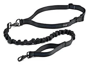 Nylon Reflective Dog Running Leash Adjustable Waist Belt for Running Walking Hiking Hands Free Dog Leash Green 