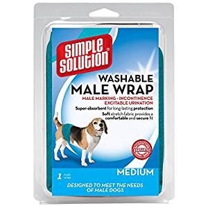 Simple Solution Disposable Dog Diapers for Male Dogs Male Wraps with Super Absorbent Leak-Proof Fit Excitable Urination or Male Marking Large 30 Count Incontinence