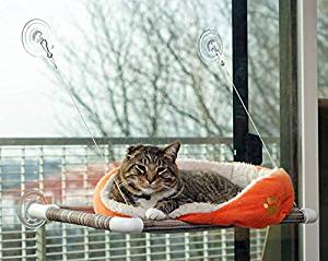 Cat Hammock Sunbath for Cats Weighted up to 20lb PowerKing Cat Bed long fur Cat Window Perch Window Seat Suction Pet Resting Seat Safety Cat Shelves